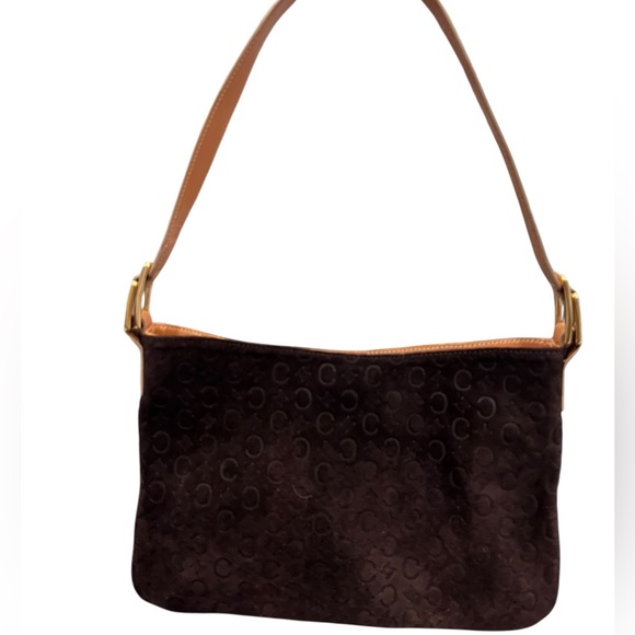 Celine Dark Brown Suede Shoulder Bag - Picture 8 of 15